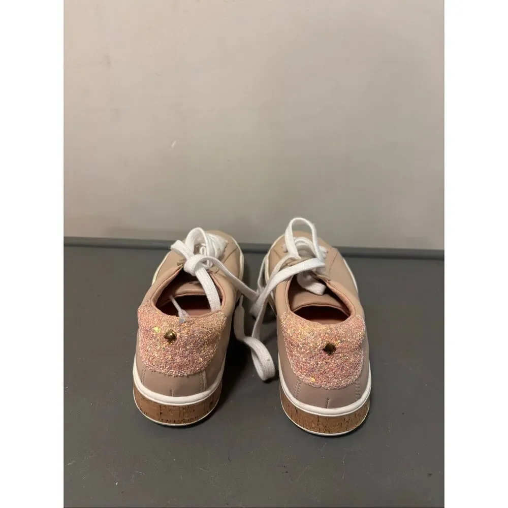 Kate Spade New York Amy Cork Bottom Blush Pink 100% Leather Sneakers Women's 5US